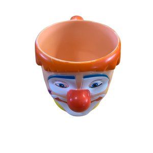 Greatest Show On Earth Ringling Brothers Clown Head Cup Mug Orange hair Souvenir